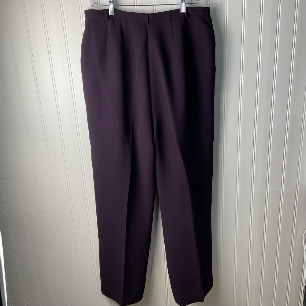 Worthington Lined Purple Straight Leg Trousers Sz 16 Business‎ Feminine Colorful - Picture 3 of 13